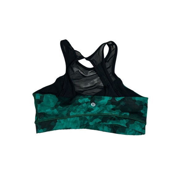 Lululemon Sports Bra Womens Green Racerback Sleeveless Compression Lace Run Sz 6 - Picture 7 of 12